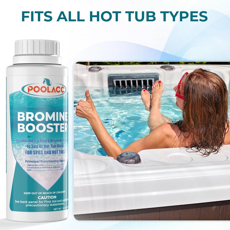 POOLACC 1.8LB Bromine Booster for Hot Tubs & Spas | Fast-Acting Sodium Bromide to Build Bromide Reserve | Compatible with Bromine Sanitizers | Bromine Tablets Companion | Reduce Chemical Use & Odor - Image 5